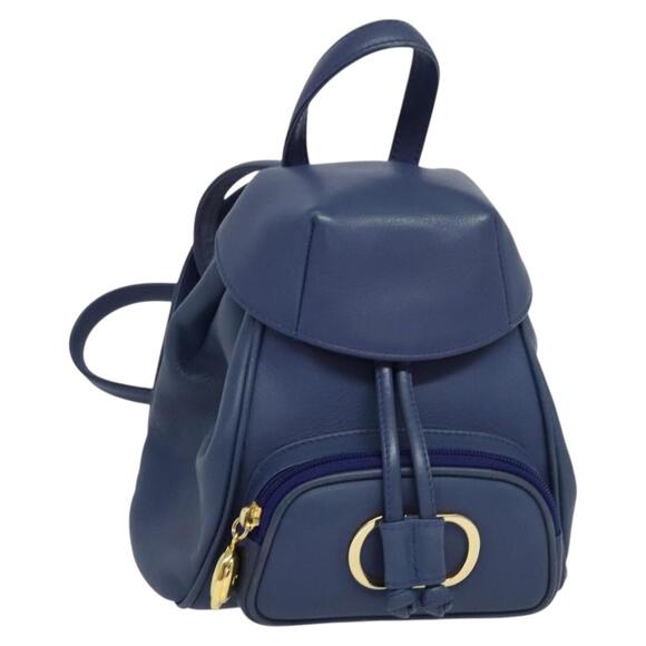 DIOR Backpack Leather Blue - Picture 1 of 13
